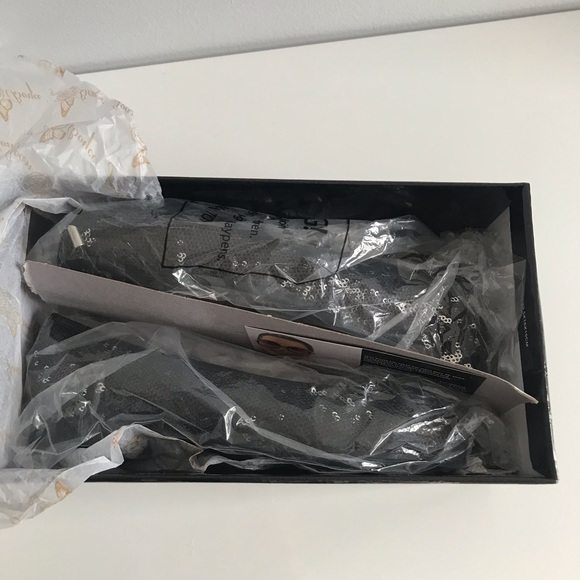 Joan Boyce Vintage Black Sequins Flats Bow Tie Women’s Shoes Y2K - Picture 11 of 16